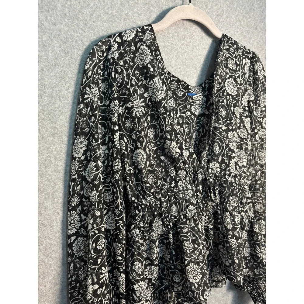 Old‎ Navy Floral Peplum Blouse Women Medium Whimsigoth Fairy Grunge Boho